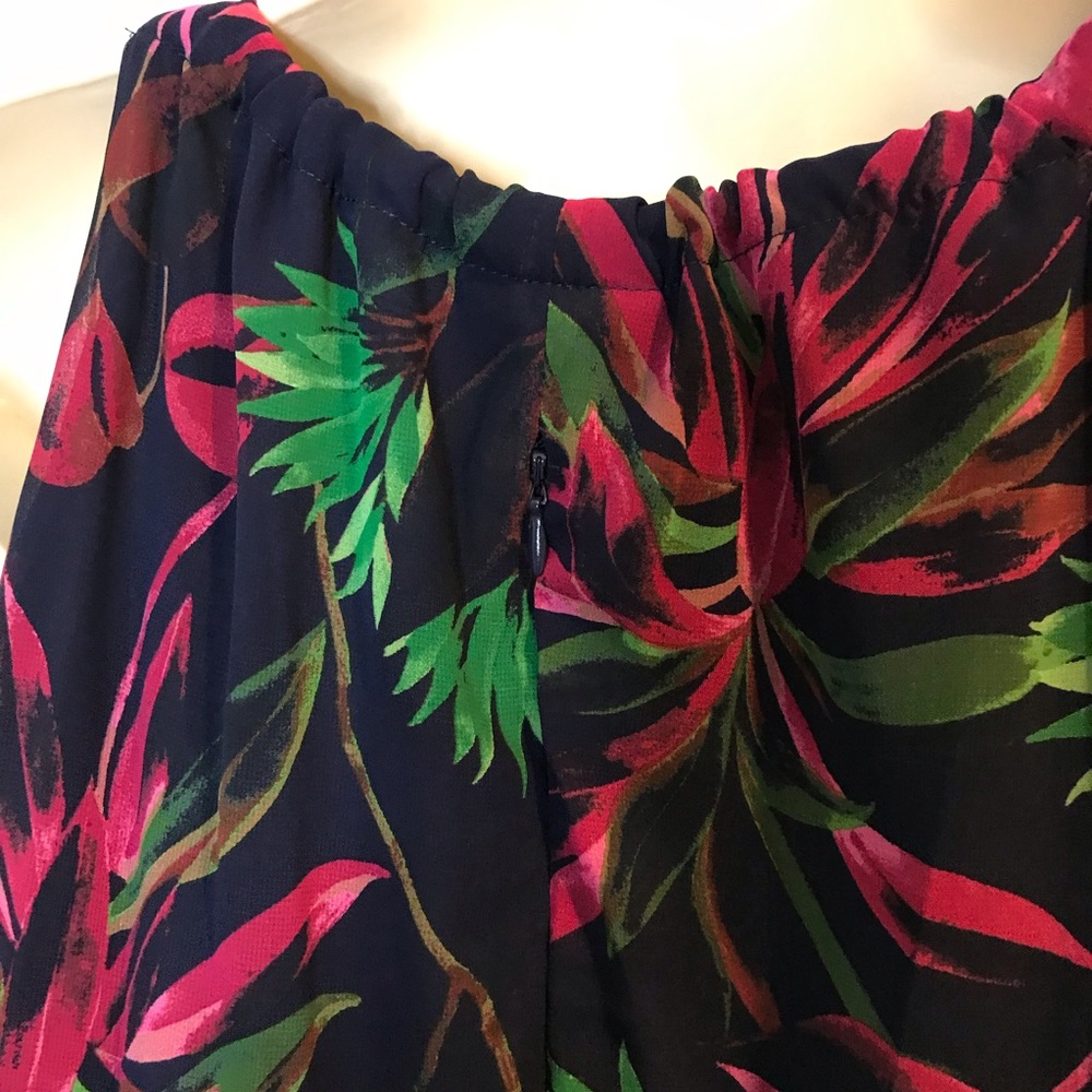 Just Taylor Floral Maxi Dress Tropical Lined Chiffon Halter 12 Large - Picture 7 of 12